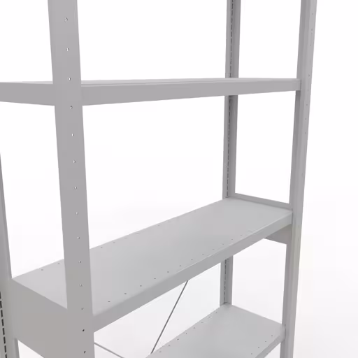 Grundregal, Fachbodenregal Stecksystem MULTIplus330, 2500 x 1000 x 300 mm (HxBxT), 6 Fachböden, Kreuzstrebe, RAL 7035 lichtgrau von Schulte Lagertechnik aus der Kategorie Stecksystem