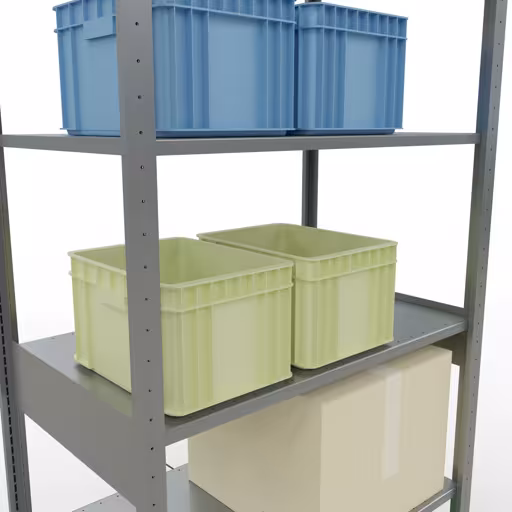 Abbildung Nr 9 des Artikels Grundregal, Fachbodenregal Stecksystem MULTIplus85, 2500 x 1000 x 600 mm (HxBxT), 6 Fachböden, Kreuzstrebe, verzinkt aus der Produktgruppe Stecksystem von der Marke Schulte Lagertechnik
