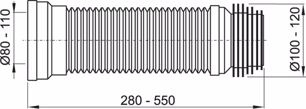 WC Anschluss exzentrisch Rohr Abfluss Stutzen Toilette weiß Universal  | alcadrain A991 aus der Kategorie WC Anschluss mit der Teilenummer A97
