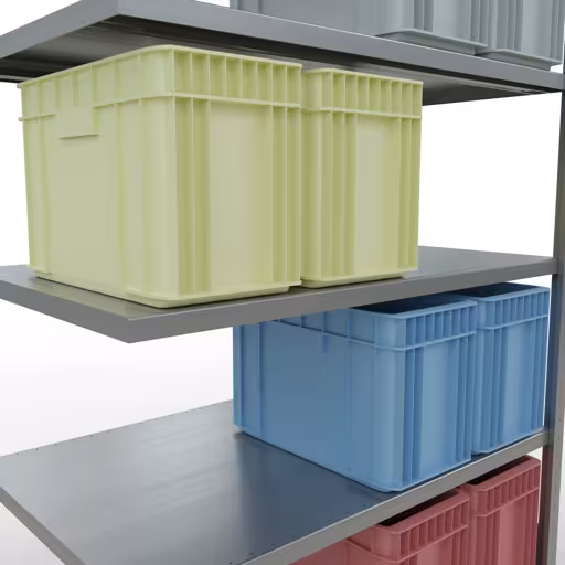Abbildung Nr 15 des Artikels Anbauregal, Fachbodenregal Stecksystem MULTIplus250, 2000 x 1300 x 800 mm (HxBxT), 5 Fachböden, Längenriegel, verzinkt aus der Produktgruppe Stecksystem von der Marke Schulte Lagertechnik
