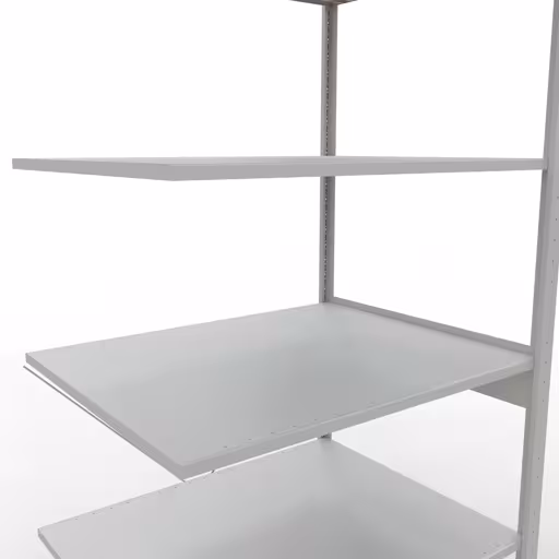 Abbildung Nr 13 des Artikels Anbauregal, Fachbodenregal Stecksystem MULTIplus150, 2500 x 1000 x 800 mm (HxBxT), 6 Fachböden, Kreuzstrebe, RAL 7035 lichtgrau aus der Produktgruppe Stecksystem von der Marke Schulte Lagertechnik