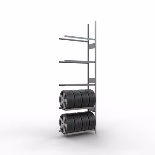Produktbild Nr 10 des Artikels Anbauregal, Räder-/Reifenregal, 3500 x 1050 x 400 mm, verzinkt, 5 Lagerebenen á 150 kg Fachlast pro Ebene Abbildung Nr 10 des Artikels Anbauregal, Räder-/Reifenregal, 3500 x 1050 x 400 mm, verzinkt, 5 Lagerebenen á 150 kg Fachlast pro Ebene aus der Produktgruppe Fachbodenregale von der Marke Schulte Lagertechnik