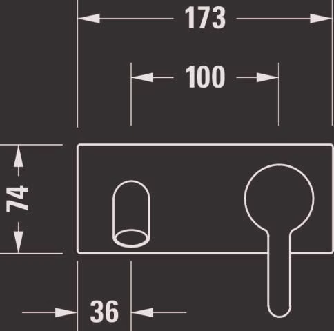Technische Zeichnung 4059790 Duravit C.1 Einhebel-Waschtischmischer, Unterputz Auslauf 225 mm, ohne Zugstange, Chrom Hansgrohe