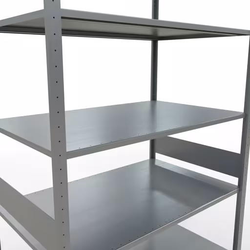 Zusatzbild des Artikels Grundregal, Fachbodenregal Stecksystem MULTIplus150, 3000 x 1300 x 800 mm (HxBxT), 7 Fachböden, Längenriegel, verzinkt aus Grundregal