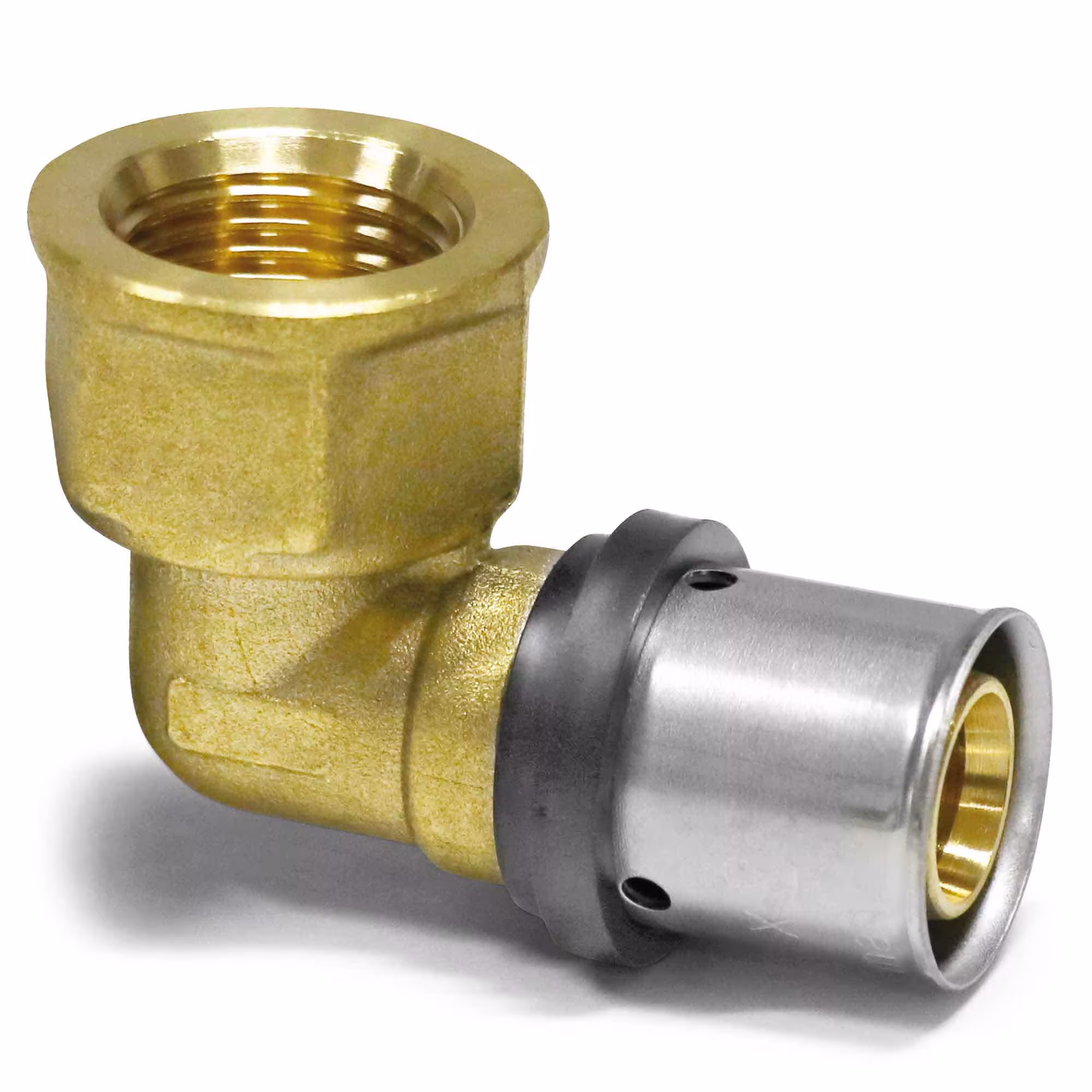 Press-Übergangswinkel von Alu-Verbundrohr 26 x 3mm auf 3/4" Innengewinde von der Marke Pipetec Press-Übergangswinkel mit Innengewinde Typ Größe: 26 x 3 mm - 3/4 Zoll aus der Kategorie Pressfittings mit der Artikelnr. PFWI2605