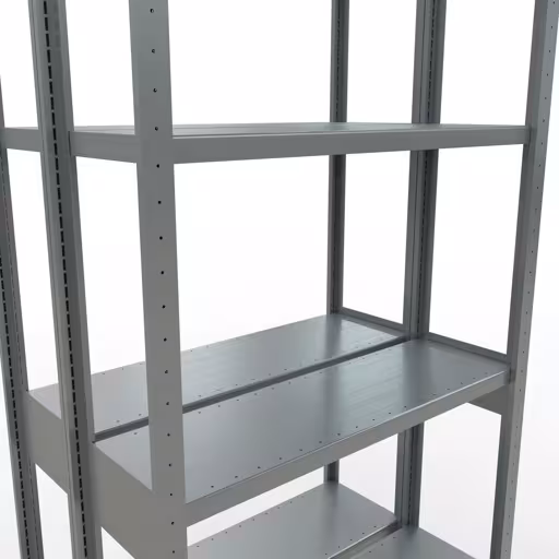 Grundregal, Doppelregal, Fachbodenregal Stecksystem MULTIplus250, 3000 x 1000 x (2x300) mm (HxBxT), 2x7 Fachböden, Längenriegel, verzinkt von der Marke Schulte Lagertechnik aus der Produktreihe Fachbodenregale