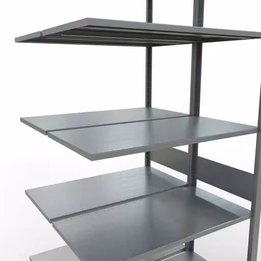 Abbildung Nr 13 des Artikels Anbauregal, Doppelregal, Fachbodenregal Stecksystem MULTIplus150, 3000 x 1000 x (2x500) mm (HxBxT), 2x7 Fachböden, Längenriegel, verzinkt aus der Produktgruppe Fachbodenregale von der Marke Schulte Lagertechnik
