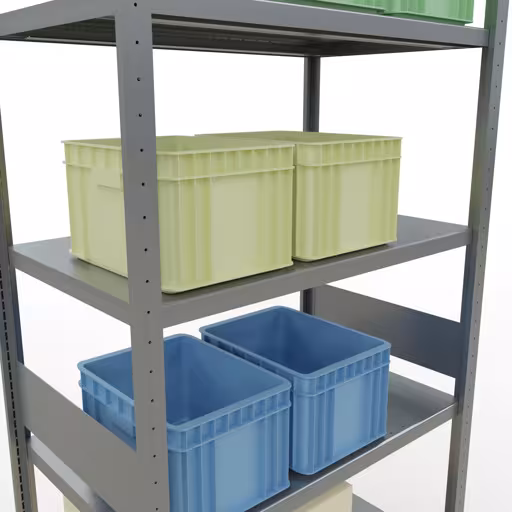 Abbildung Nr 9 des Artikels Grundregal, Fachbodenregal Stecksystem MULTIplus330, 3000 x 1000 x 600 mm (HxBxT), 7 Fachböden, Längenriegel, verzinkt aus der Produktgruppe Stecksystem von der Marke Schulte Lagertechnik