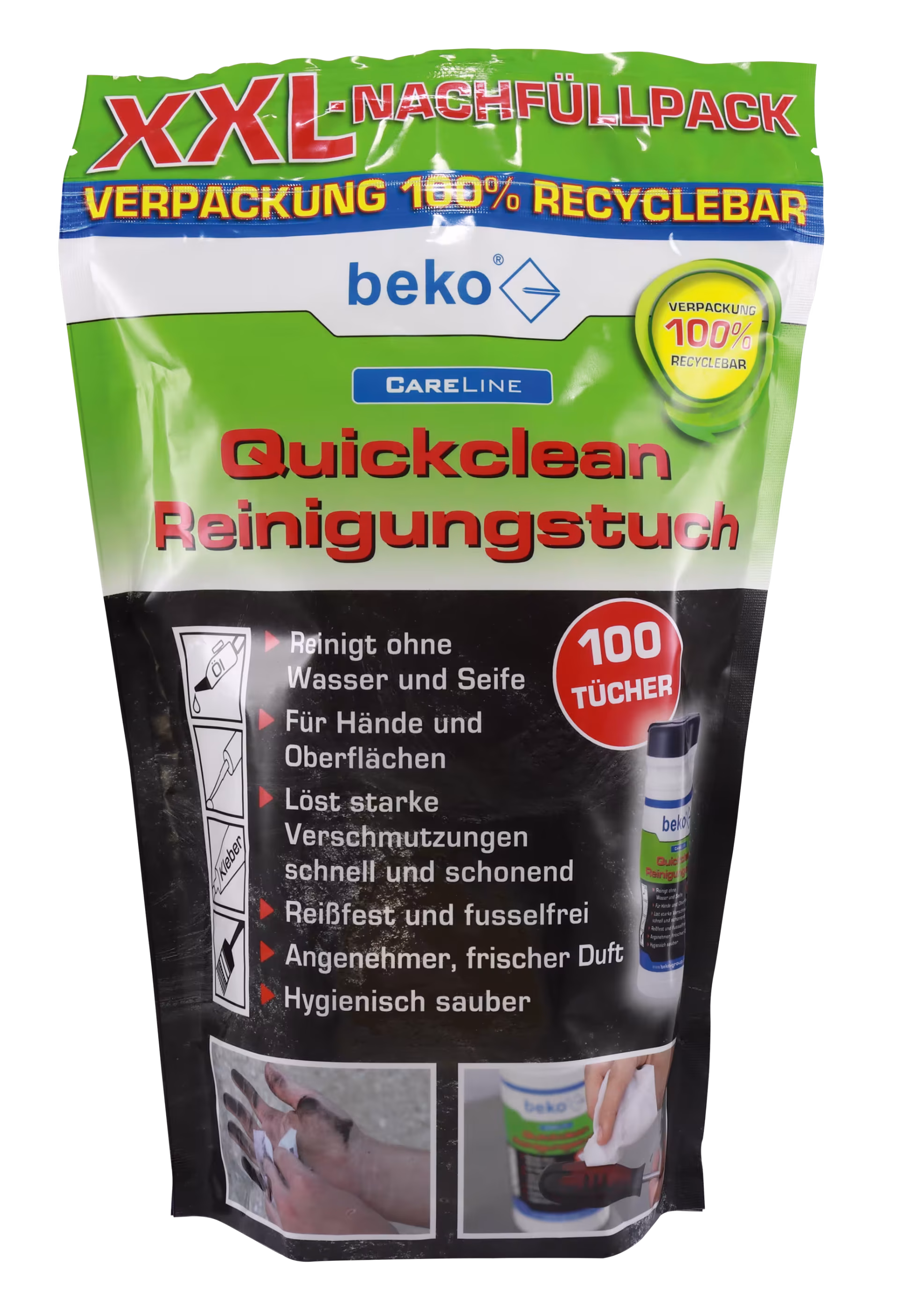 XXL-Nachfüllpack Quickclean Reinigungstuch aus der Kategorie Handreiniger mit der Artikelnr. 299 3 101