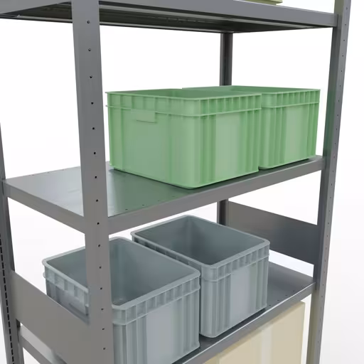 Grundregal, Fachbodenregal Stecksystem MULTIplus330, 3000 x 1000 x 500 mm (HxBxT), 7 Fachböden, Längenriegel, verzinkt aus der Kategorie Grundregal mit der GTIN 4004514285713 Grundregal, Fachbodenregal Stecksystem MULTIplus330, 3000 x 1000 x 500 mm (HxBxT), 7 Fachböden, Längenriegel, verzinkt von der Marke Schulte Lagertechnik aus der Produktreihe Stecksystem