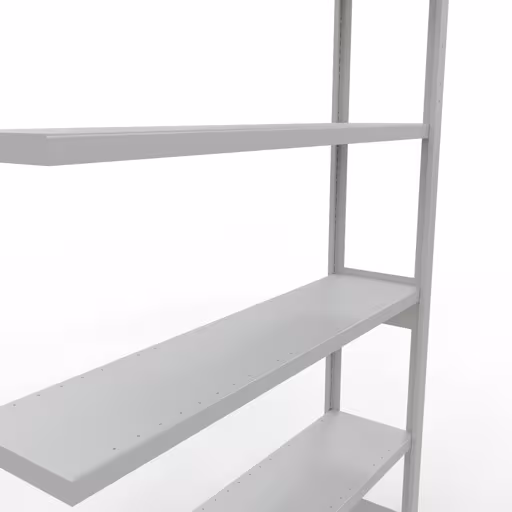 Abbildung Nr 15 des Artikels Anbauregal, Fachbodenregal Stecksystem MULTIplus250, 2500 x 1300 x 300 mm (HxBxT), 6 Fachböden, Längenriegel, RAL 7035 lichtgrau aus der Produktgruppe Stecksystem von der Marke Schulte Lagertechnik