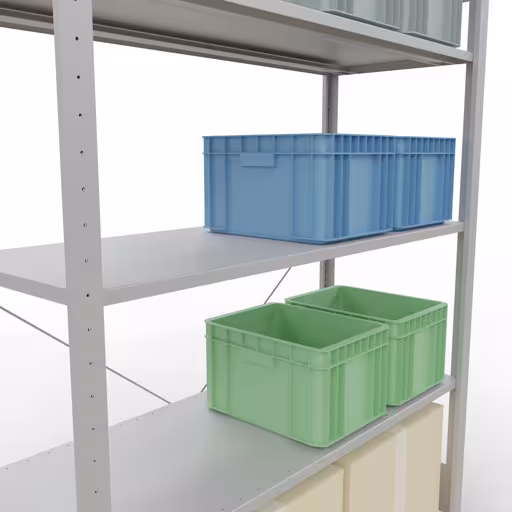 Produktbild Nr.8 des Artikels Stecksystem Grundregal 2000x1300x500 mm, Typ 150 kg, lichtgrau aus der Produktreihe Stecksystem von der Marke Schulte Lagertechnik