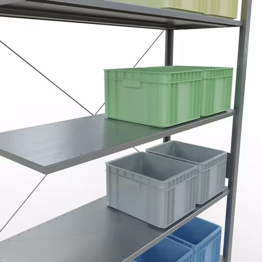 Stecksystem Anbauregal 3000x1300x500 mm, Typ 150 kg, verzinkt von der Marke Schulte Lagertechnik aus der Produktreihe Stecksystem