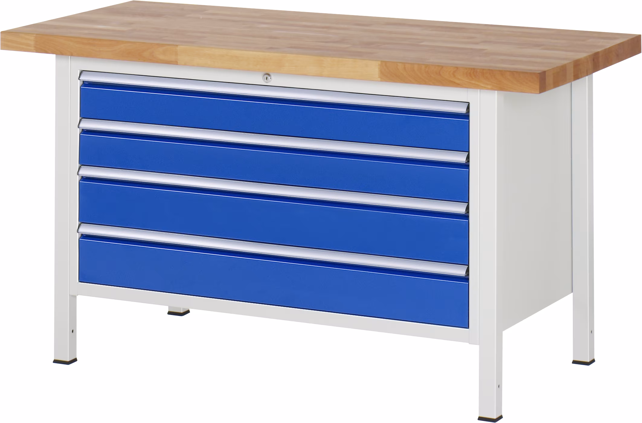 Werkbank höhenverstellbar 8362A2, B1500xT700xH840-1040mm, 4xSchublade-Teilauszug von Rau Werkbank höhenverstellbar 8362A aus der Kategorie Werkbänke mit der Artikelnr. 03-8362A2-157B4H.11