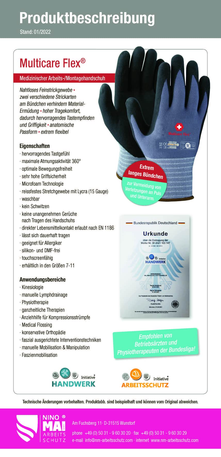 Multicare Flex medizinischer Arbeit und Montagehandschuh Größe 11 von Multicare mit der Artikelnr. 1101/11