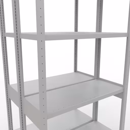 Grundregal, Doppelregal, Fachbodenregal Stecksystem MULTIplus250, 3000 x 1000 x (2x400) mm (HxBxT), 2x7 Fachböden, Längenriegel, RAL 7035 lichtgrau von der Marke Schulte Lagertechnik aus der Produktreihe Fachbodenregale