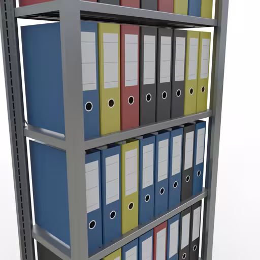 Produktbild Nr 12 des Artikels Grundregal, Büro-Fachbodenregal Stecksystem MULTIplus85, 2300 x 750 x 300 mm (HxBxT), 7 Fachböden, Kreuzstrebe, verzinkt, ohne Anschlagleiste Abbildung Nr 12 des Artikels Grundregal, Büro-Fachbodenregal Stecksystem MULTIplus85, 2300 x 750 x 300 mm (HxBxT), 7 Fachböden, Kreuzstrebe, verzinkt, ohne Anschlagleiste aus der Produktgruppe Büroregale von der Marke Schulte Lagertechnik