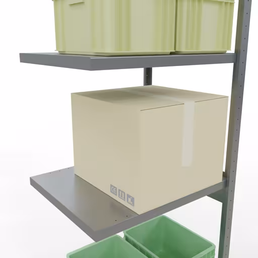 Abbildung Nr 13 des Artikels Anbauregal, Fachbodenregal Stecksystem MULTIplus250, 3000 x 750 x 600 mm (HxBxT), 7 Fachböden, Längenriegel, verzinkt aus der Produktgruppe Stecksystem von der Marke Schulte Lagertechnik