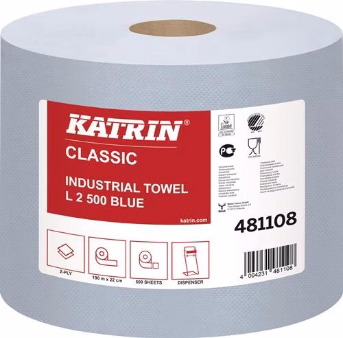 Putztuchrolle Katrin Classic L 2 Länge circa 360 mmxBreite circa 220mm blau 2-lagig 2 Rollen ELOS aus der Kategorie Putz- und Wischtücher Handtücher Handtuchrollen mit der Teilenummer 9000469048