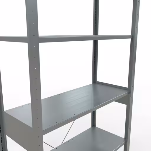 Grundregal, Fachbodenregal Stecksystem MULTIplus85, 2500 x 1000 x 400 mm (HxBxT), 6 Fachböden, Kreuzstrebe, verzinkt von Schulte Lagertechnik aus der Kategorie Stecksystem