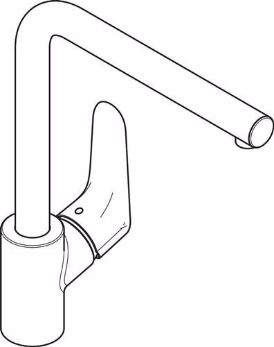 Technische Zeichnung 3985080 Hansgrohe Einhebel-Küchenmischer 280 FOCUS DN 15, mit Schwenkauslauf chrom