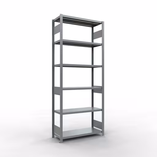Grundregal, Fachbodenregal Stecksystem MULTIplus250, 2500 x 1000 x 400 mm (HxBxT), 6 Fachböden, Längenriegel, verzinkt aus der Kategorie Grundregal mit der Artikelnummer 12941-LR
