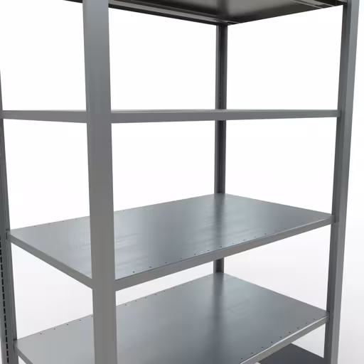 Grundregal, Büro-Fachbodenregal Stecksystem MULTIplus150, 2000 x 1000 x 600 mm (HxBxT), 6 Fachböden, Längenriegel, verzinkt, ohne Mittelanschlag von Schulte Lagertechnik aus der Kategorie Büroregale