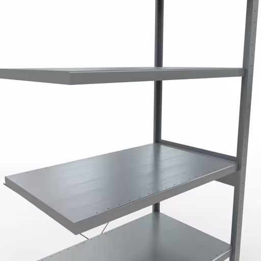 Andere Ansicht des Artikels Anbauregal, Fachbodenregal Stecksystem MULTIplus250, 2500 x 1000 x 600 mm (HxBxT), 6 Fachböden, Kreuzstrebe, verzinkt aus der Kategorie Stecksystem