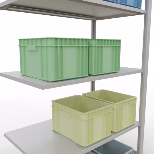 Abbildung Nr 12 des Artikels Anbauregal, Fachbodenregal Stecksystem MULTIplus85, 2000 x 1000 x 600 mm (HxBxT), 5 Fachböden, Längenriegel, RAL 7035 lichtgrau aus der Produktgruppe Stecksystem von der Marke Schulte Lagertechnik