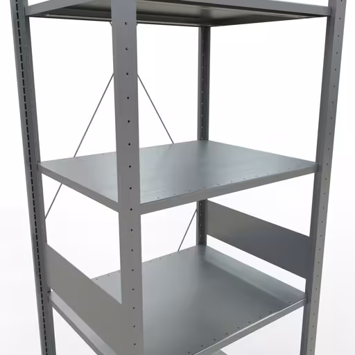 Produktbild Nr.14 des Artikels Grundregal, Fachbodenregal Stecksystem MULTIplus150, 3000 x 750 x 600 mm (HxBxT), 7 Fachböden, Kreuzstrebe, verzinkt aus der Produktreihe Stecksystem von der Marke Schulte Lagertechnik