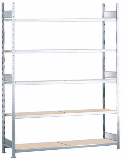 Grundregal, Weitspannregal WS 2000 mit Spanplatten, 3000 x 2000 x 500 mm (HxBxT), verzinkt, 5 Ebenen, Fachlast 400 kg, Feldlast 2.000 kg von der Marke Schulte Lagertechnik Grundregal, Weitspannregal WS 2000 mit Spanplatten, 3000 x 2000 x 500 mm (HxBxT), verzinkt, 5 Ebenen, Fachlast 400 kg, Feldlast 2.000 kg aus der Kategorie WS2000 für Fachlasten bis 400kg mit der Artikelnummer 15762