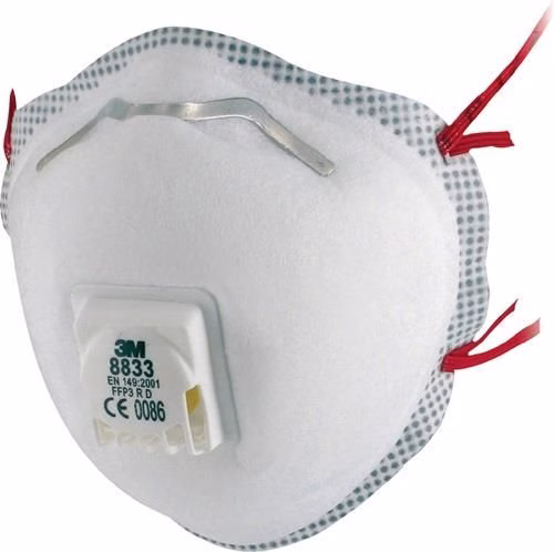 Atemschutzmaske 8833 FFP3/V R D mit Ausatemventil 3M von der Marke 3M Atemschutzmaske 8833 FFP3/V R D mit Ausatemventil 3M aus der Kategorie Atemschutzmasken und Filter mit der Teilenummer 4000370653