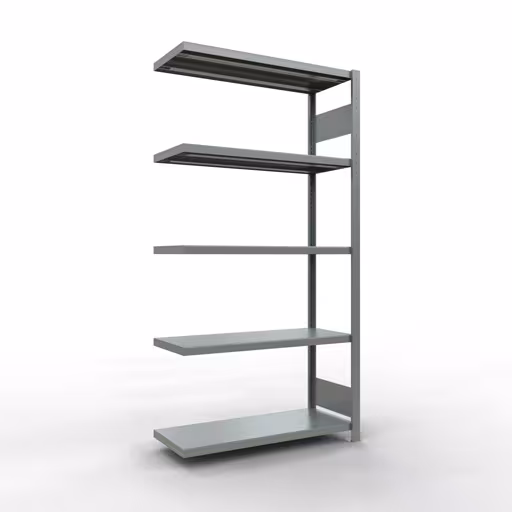 Anbauregal, Fachbodenregal Stecksystem MULTIplus330, 2000 x 1000 x 400 mm (HxBxT), 5 Fachböden, Längenriegel, verzinkt aus der Kategorie Anbauregal mit der Artikelnummer 13945-LR