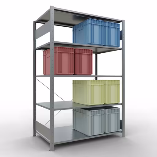 Andere Ansicht des Artikels Stecksystem Grundregal 2000x1300x800 mm, Typ 150 kg, verzinkt aus der Kategorie Stecksystem