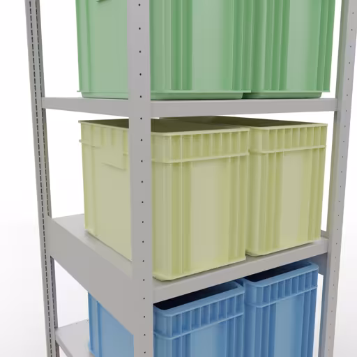 Abbildung Nr 11 des Artikels Grundregal, Fachbodenregal Stecksystem MULTIplus250, 2500 x 750 x 800 mm (HxBxT), 6 Fachböden, Längenriegel, RAL 7035 lichtgrau aus der Produktgruppe Stecksystem von der Marke Schulte Lagertechnik