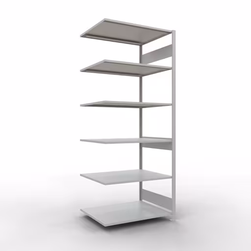 Anbauregal, Fachbodenregal Stecksystem MULTIplus150, 2500 x 1000 x 800 mm (HxBxT), 6 Fachböden, Längenriegel, RAL 7035 lichtgrau aus der Kategorie Anbauregal mit der Artikelnummer 32686-LR