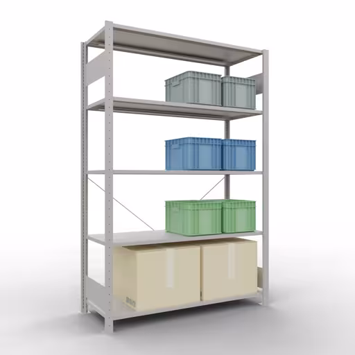 Produktbild Nr.11 des Artikels Stecksystem Grundregal 2000x1300x500 mm, Typ 150 kg, lichtgrau aus der Produktreihe Stecksystem von der Marke Schulte Lagertechnik