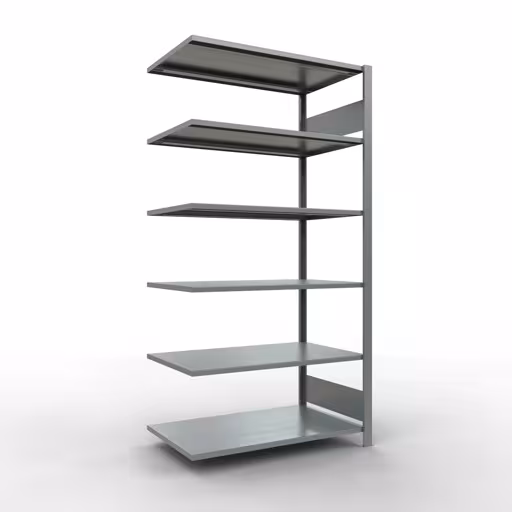 Abbildung Nr 16 des Artikels Anbauregal, Büro-Fachbodenregal Stecksystem MULTIplus150, 2000 x 1000 x 600 mm (HxBxT), 6 Fachböden, Längenriegel, verzinkt, ohne Mittelanschlag aus der Produktgruppe Büroregale von der Marke Schulte Lagertechnik