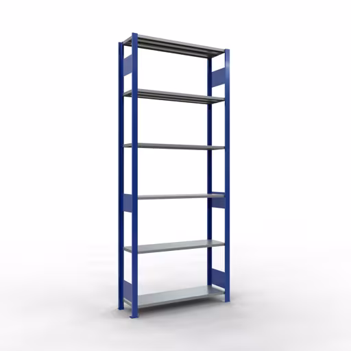 Abbildung Nr 14 des Artikels Grundregal, Fachbodenregal Stecksystem MULTIplus85, 2500 x 1000 x 300 mm (HxBxT), 6 Fachböden, Längenriegel, RAL 5010 enzianblau aus der Produktgruppe Stecksystem von der Marke Schulte Lagertechnik