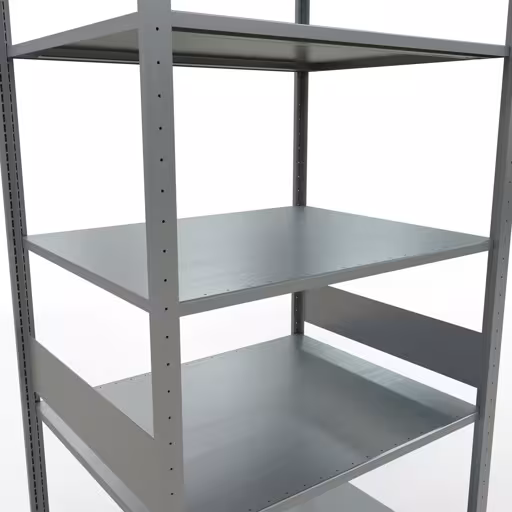 Grundregal, Fachbodenregal Stecksystem MULTIplus150, 3000 x 1000 x 800 mm (HxBxT), 7 Fachböden, Längenriegel, verzinkt von Schulte Lagertechnik aus der Kategorie Stecksystem