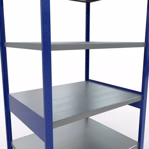 Abbildung Nr 14 des Artikels Grundregal, Fachbodenregal Stecksystem MULTIplus330, 2500 x 1000 x 800 mm (HxBxT), 6 Fachböden, Längenriegel, RAL 5010 enzianblau/verzinkt aus der Produktgruppe Stecksystem von der Marke Schulte Lagertechnik
