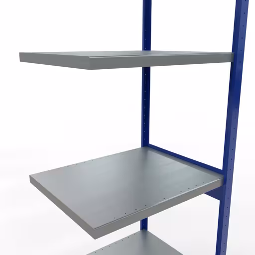 Abbildung Nr 15 des Artikels Anbauregal, Fachbodenregal Stecksystem MULTIplus250, 3000 x 750 x 600 mm (HxBxT), 7 Fachböden, Längenriegel, RAL 5010 enzianblau/verzinkt/verzinkt aus der Produktgruppe Stecksystem von der Marke Schulte Lagertechnik