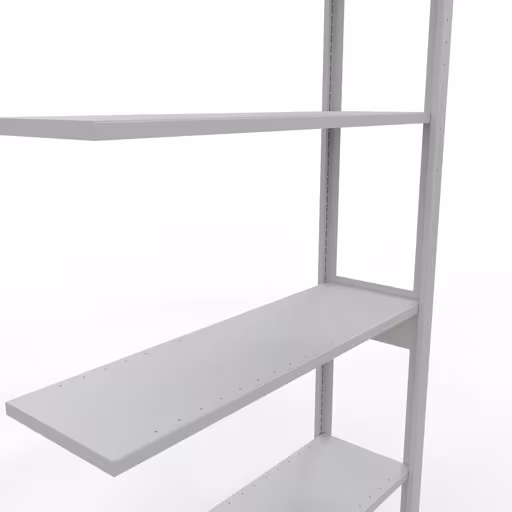 Abbildung Nr 14 des Artikels Anbauregal, Fachbodenregal Stecksystem MULTIplus85, 2500 x 1000 x 300 mm (HxBxT), 6 Fachböden, Längenriegel, RAL 7035 lichtgrau aus der Produktgruppe Stecksystem von der Marke Schulte Lagertechnik