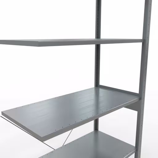 Anbauregal, Fachbodenregal Stecksystem MULTIplus85, 2500 x 1000 x 500 mm (HxBxT), 6 Fachböden, Kreuzstrebe, verzinkt von Schulte Lagertechnik aus der Kategorie Stecksystem