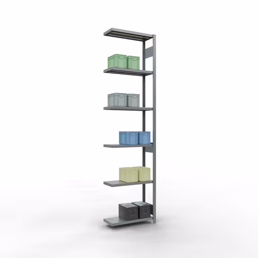 Abbildung Nr 14 des Artikels Anbauregal, Fachbodenregal Stecksystem MULTIplus250, 3000 x 750 x 300 mm (HxBxT), 7 Fachböden, Längenriegel, verzinkt aus der Produktgruppe Stecksystem von der Marke Schulte Lagertechnik
