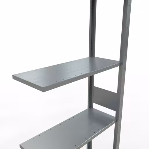 Zusatzbild des Artikels Anbauregal, Fachbodenregal Stecksystem MULTIplus150, 3000 x 750 x 300 mm (HxBxT), 7 Fachböden, Längenriegel, verzinkt aus Anbauregal