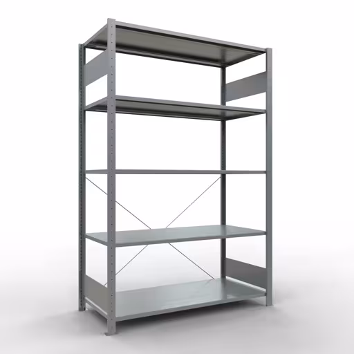 Stecksystem Grundregal 2000x1300x600 mm, Typ 150 kg, verzinkt aus der Kategorie Grundregal mit der Artikelnummer 12760-130