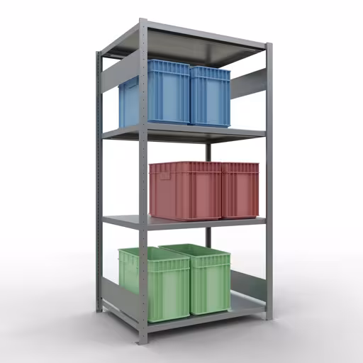 Abbildung Nr 11 des Artikels Grundregal, Fachbodenregal Stecksystem MULTIplus330, 2000 x 1000 x 800 mm (HxBxT), 5 Fachböden, Längenriegel, verzinkt aus der Produktgruppe Stecksystem von der Marke Schulte Lagertechnik