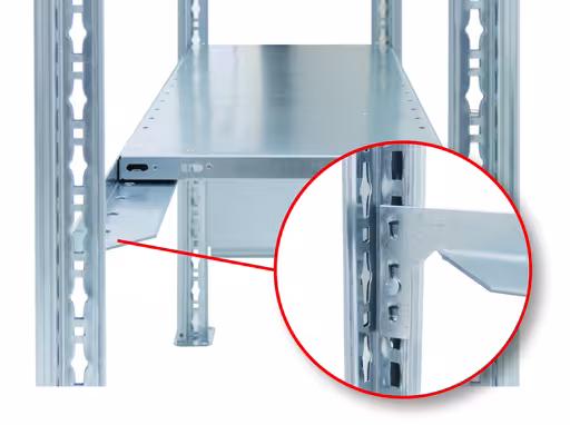 Andere Ansicht des Artikels Längenriegel 1300 mm, RAL7035, für MULTIplus85- und MULTIplus150-Fachböden aus der Kategorie Büroregale