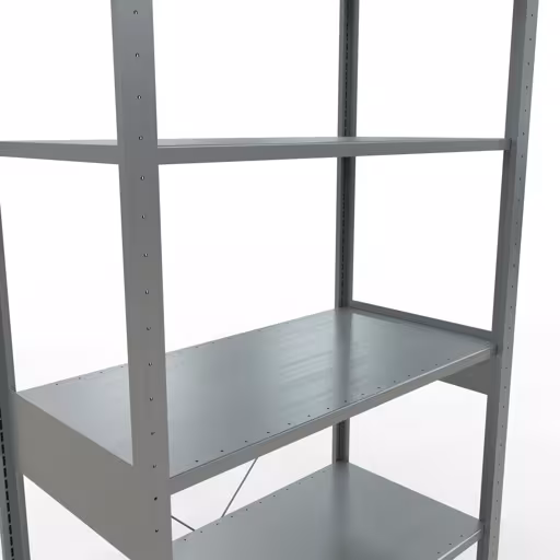 Grundregal, Fachbodenregal Stecksystem MULTIplus85, 2500 x 1000 x 500 mm (HxBxT), 6 Fachböden, Kreuzstrebe, verzinkt von Schulte Lagertechnik aus der Kategorie Stecksystem